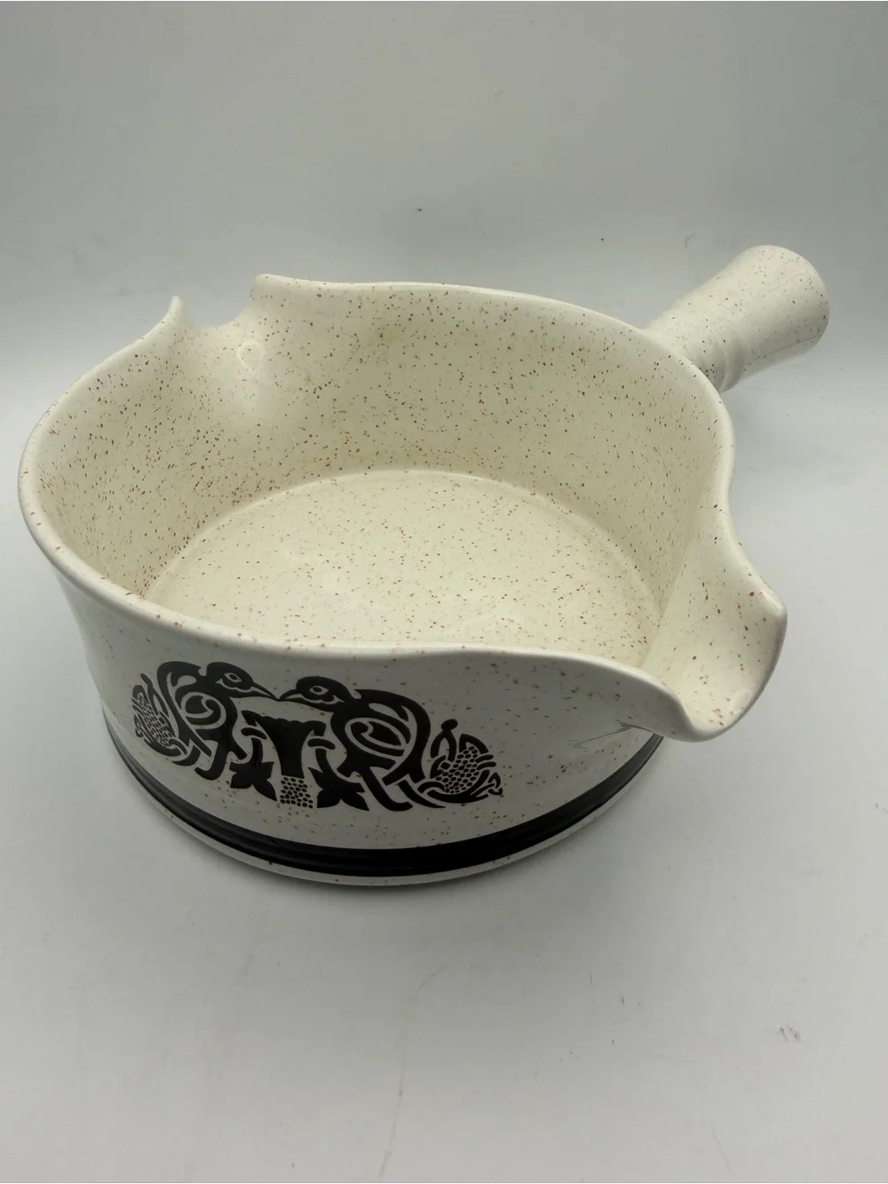 Vintage Brendan Erin stone “ Celtic bird” sauce pan
